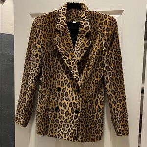 Leopard Print velvet  Jacket